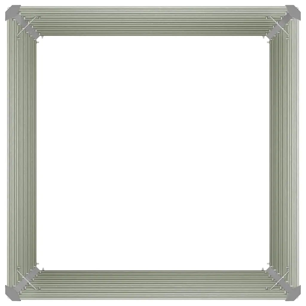 Raised Garden Bed Galvanised Steel Square 100x100x77cm Brown