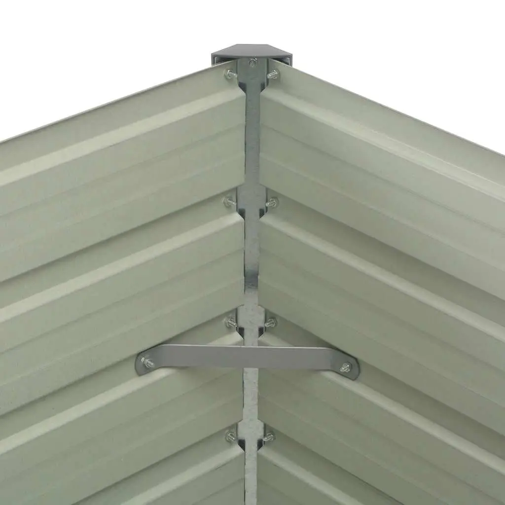Raised Garden Bed Galvanised Steel Square 100x100x77cm Brown