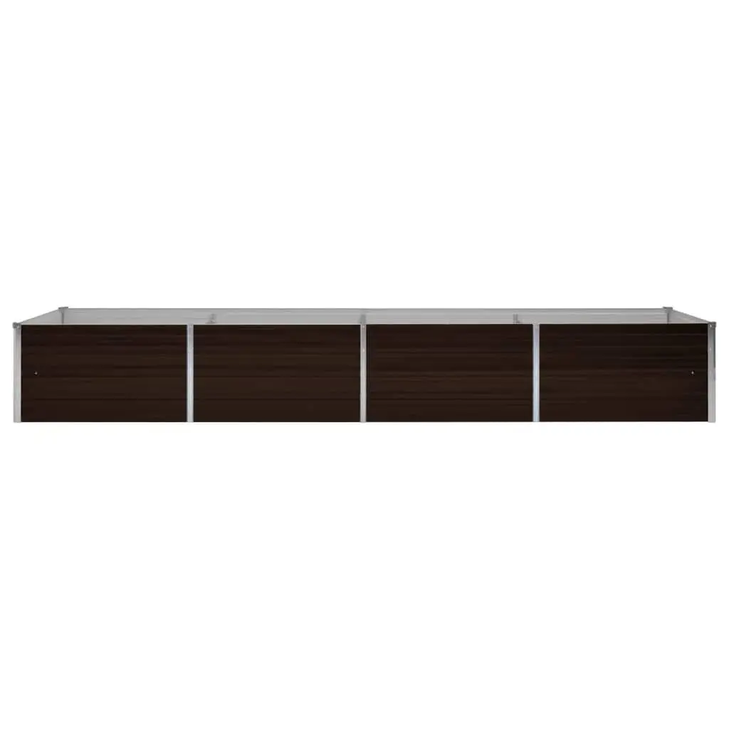 Raised Garden Bed Galvanised Steel Brown 320x80x45cm