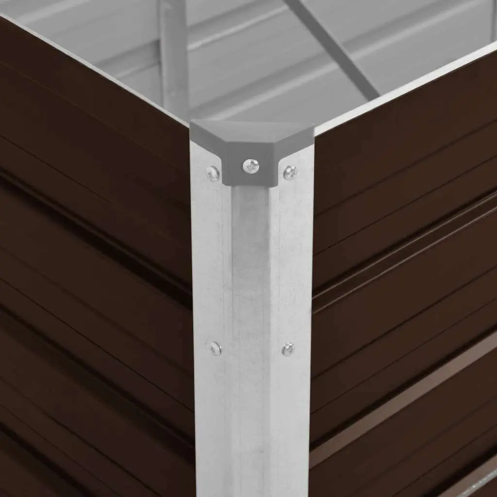 Raised Garden Bed Galvanised Steel Brown 320x80x45cm