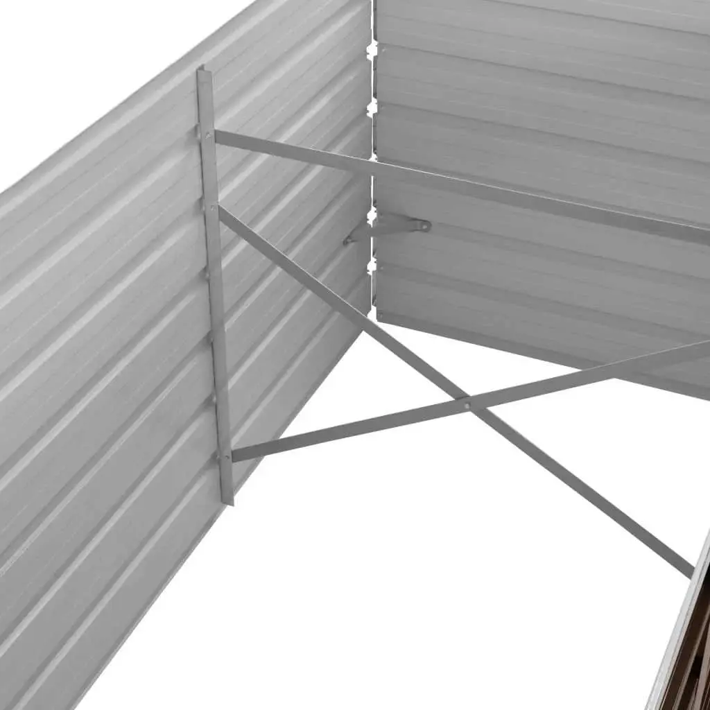 Raised Garden Bed Galvanised Steel Brown 320x80x45cm