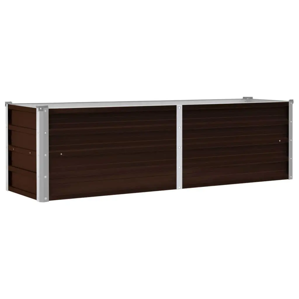 Metal Raised Garden Bed Weather Resistant 160x40x45cm Brown Planter