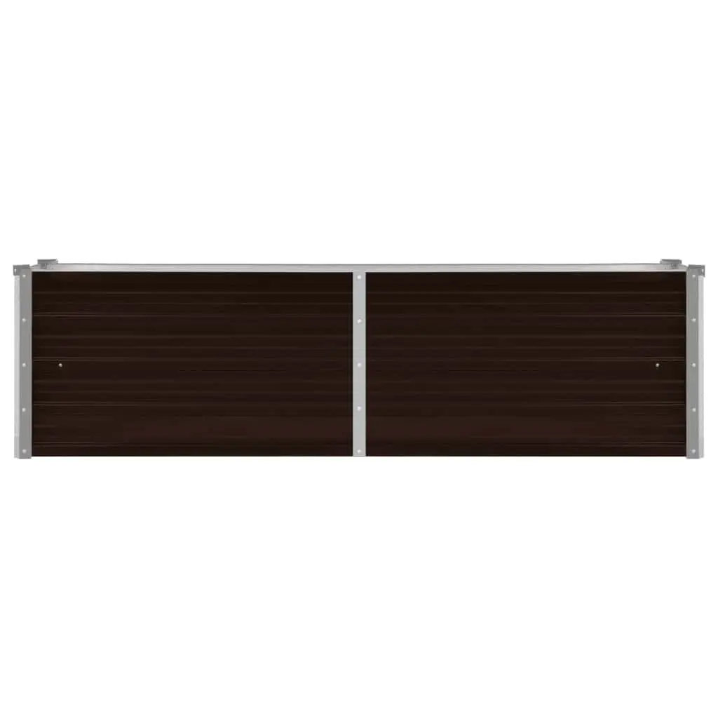 Metal Raised Garden Bed Weather Resistant 160x40x45cm Brown Planter