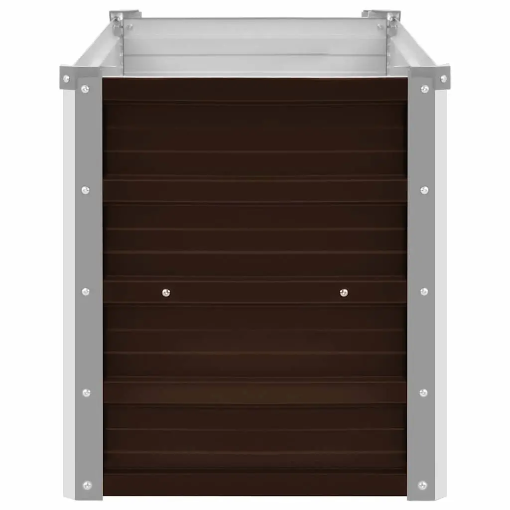 Metal Raised Garden Bed Weather Resistant 160x40x45cm Brown Planter