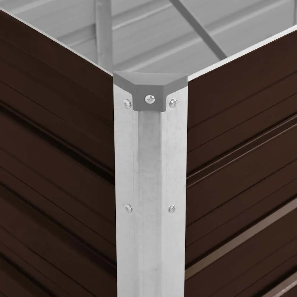 Metal Raised Garden Bed Weather Resistant 160x40x45cm Brown Planter