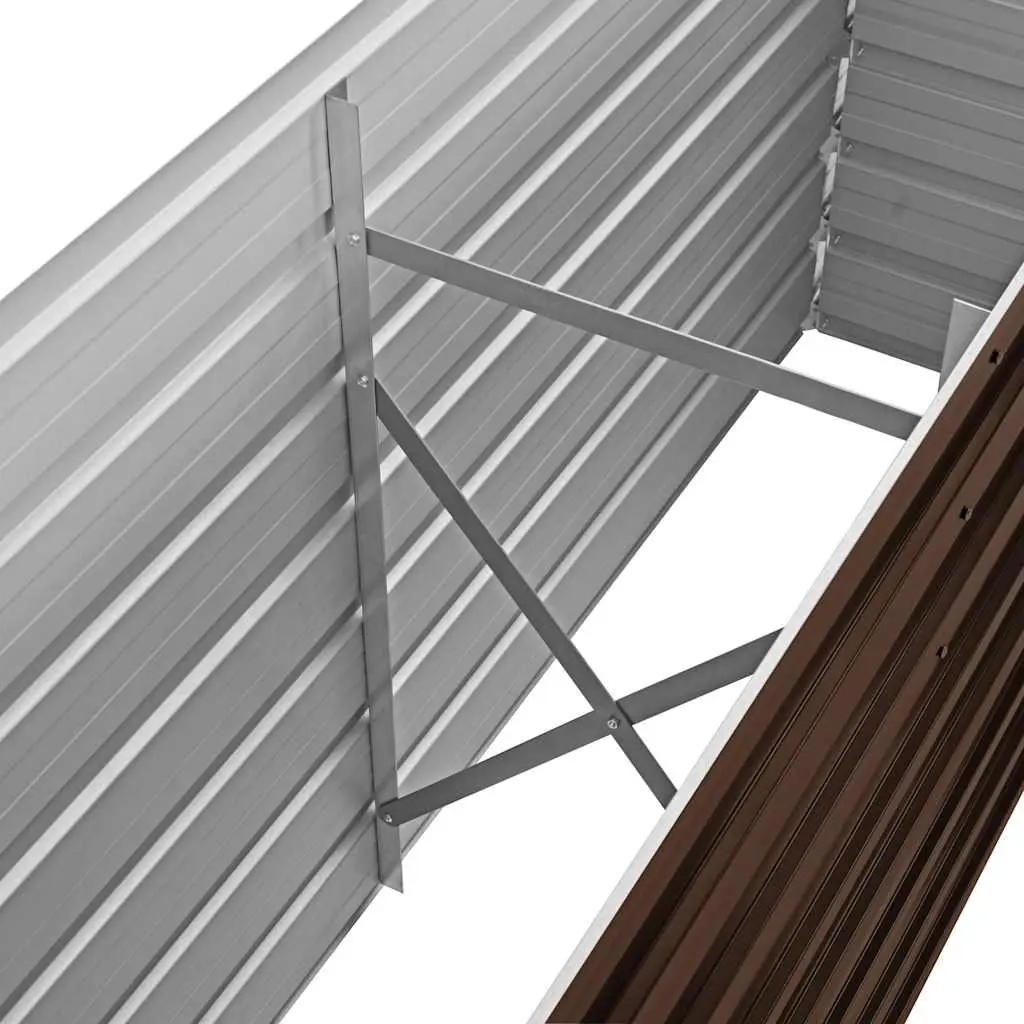 Metal Raised Garden Bed Weather Resistant 160x40x45cm Brown Planter