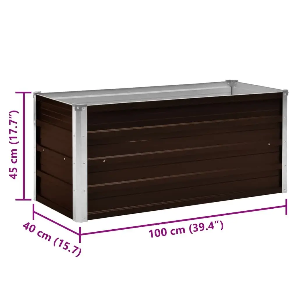 Garden Raised Bed Planter Galvanised Steel 100x40x45cm Outdoor Vegetable Flower Herb