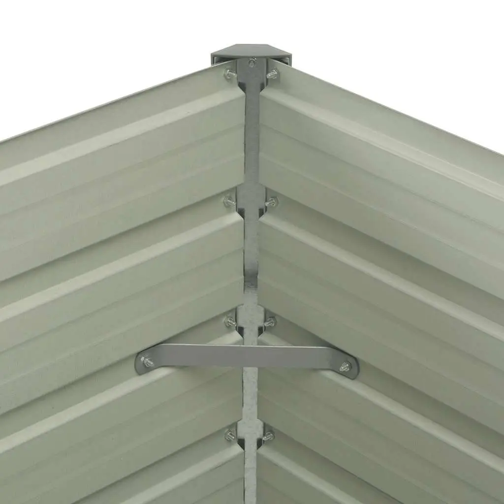 Raised Garden Bed Open Bottom Anthracite Galvanised Steel 100 x 100 x 77 cm