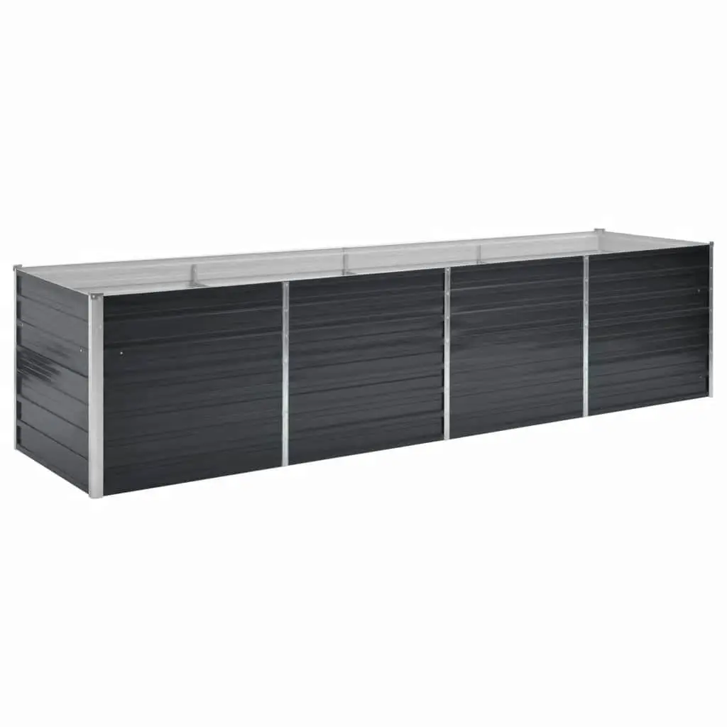 Raised Garden Bed Galvanised Steel Anthracite 320x80x77cm