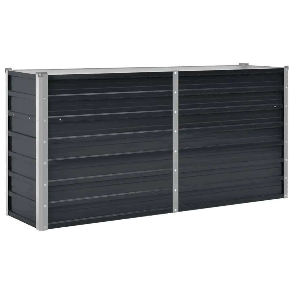 Garden Raised Bed Galvanised Steel Anthracite 160x40x77cm Planter Box