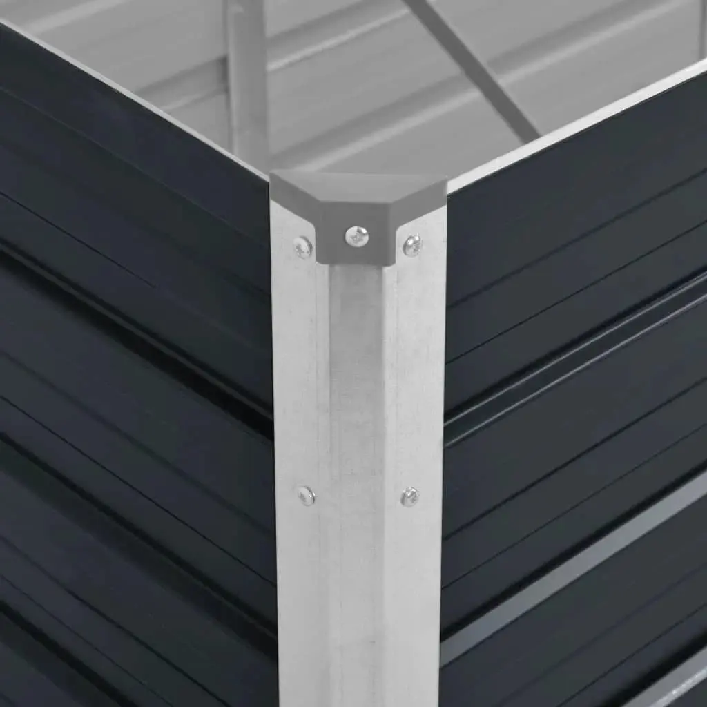 Garden Raised Bed Galvanised Steel Anthracite 160x40x77cm Planter Box