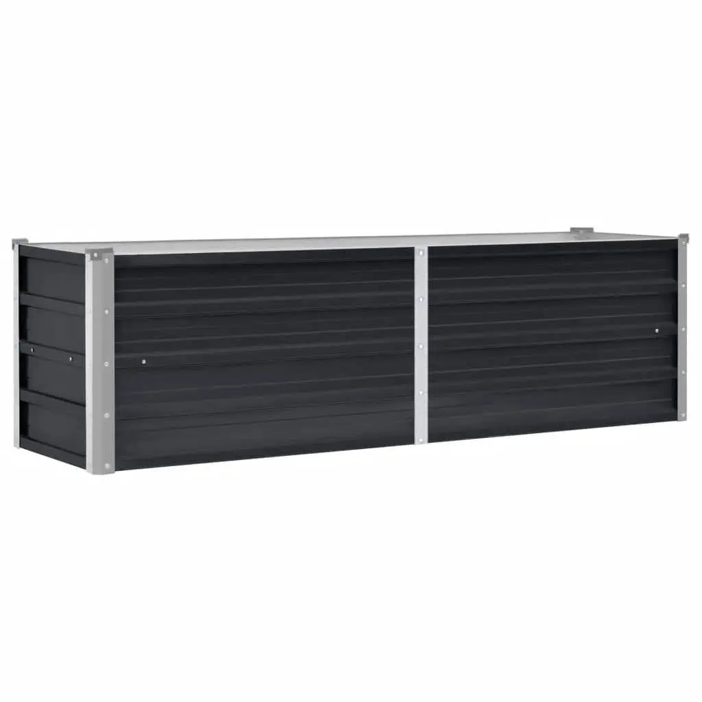 Raised Garden Bed Galvanised Steel Anthracite 160x40x45cm