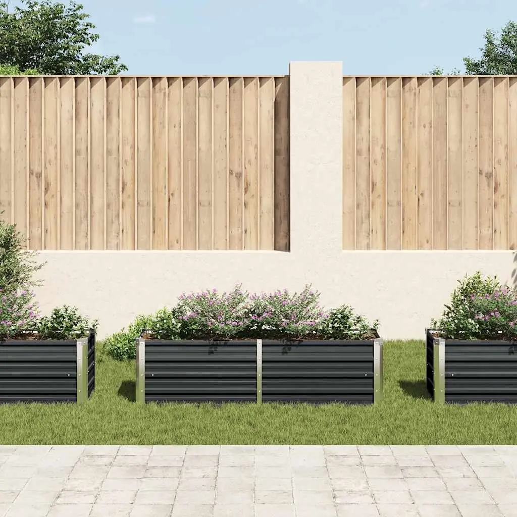 Raised Garden Bed Galvanised Steel Anthracite 160x40x45cm