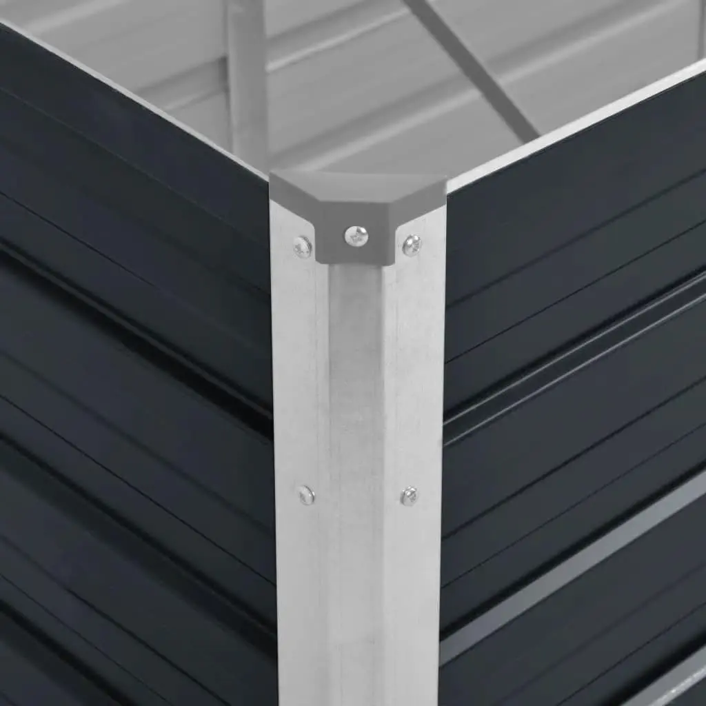 Garden Raised Bed Anthracite Galvanised Steel 100x40x77 cm