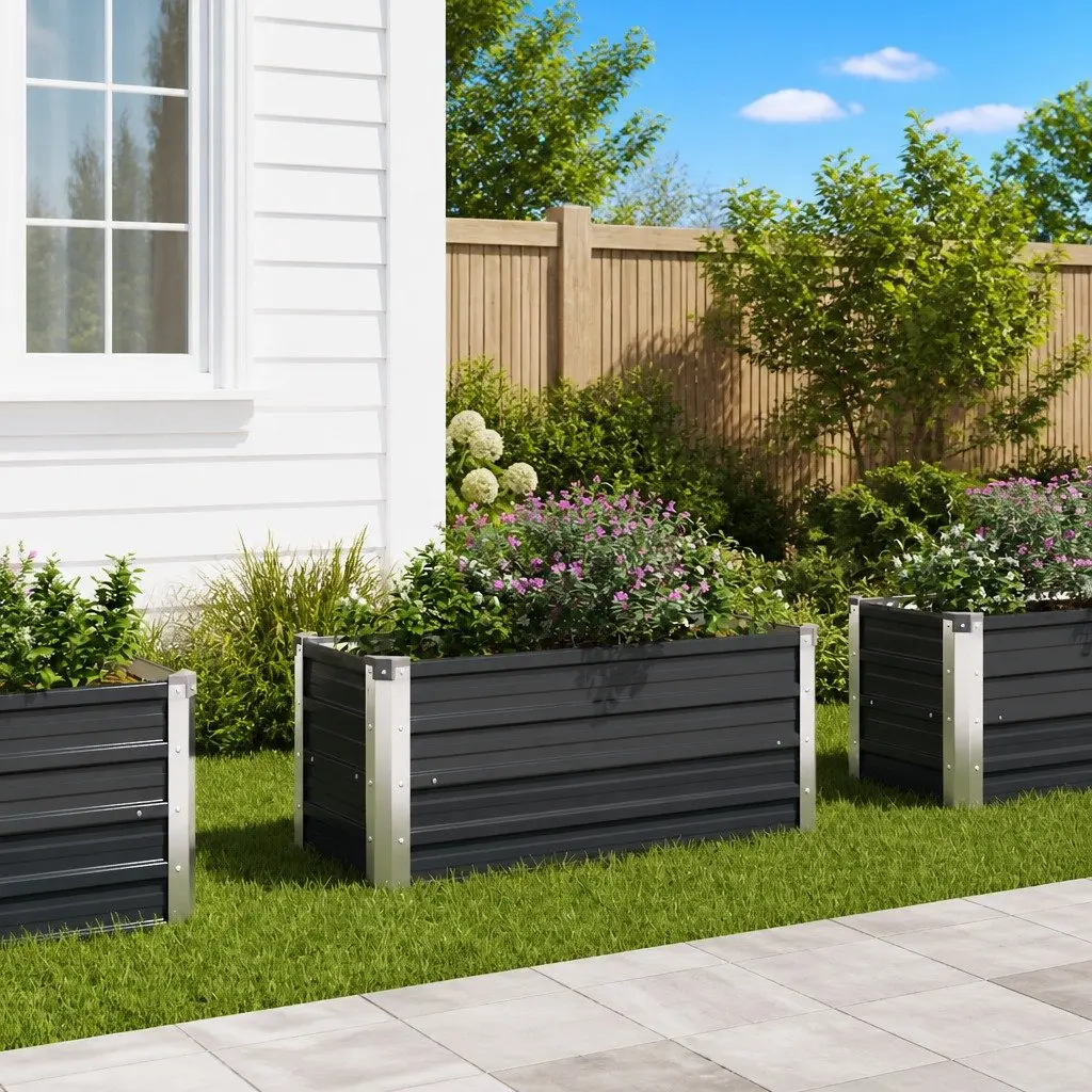 Raised Garden Bed Planter Galvanised Steel Anthracite Compact Size