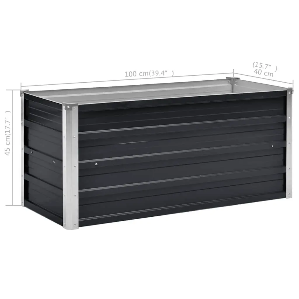 Raised Garden Bed Planter Galvanised Steel Anthracite Compact Size