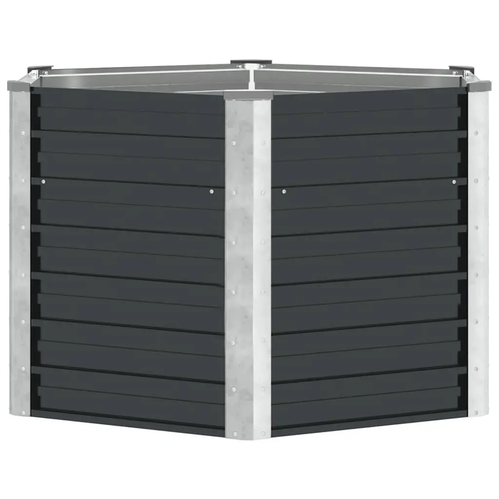 Garden Raised Bed Planter Box Anthracite Galvanised Steel 129x129x77cm