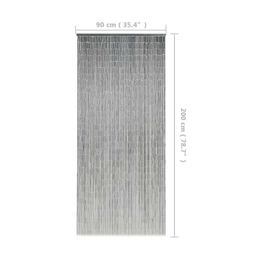 Bamboo Door Curtain Insect Deterrent Grey 90x200 cm