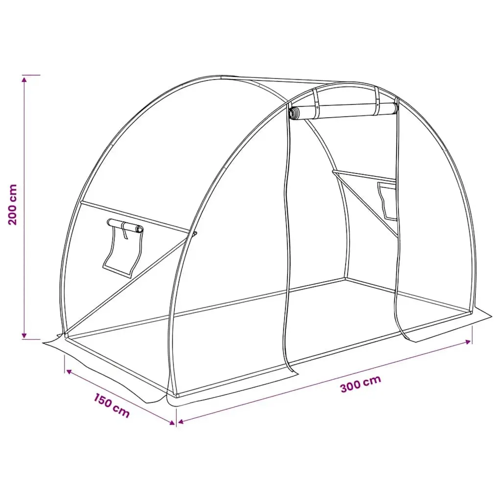 Greenhouse White 4.5 m² with Ventilation Windows and Door Frame