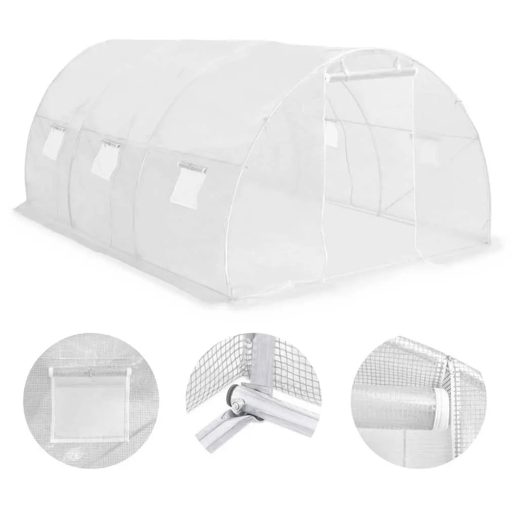 Greenhouse 13.5m² 450x300x200cm PE Mesh Ventilation Windows Garden Plant House