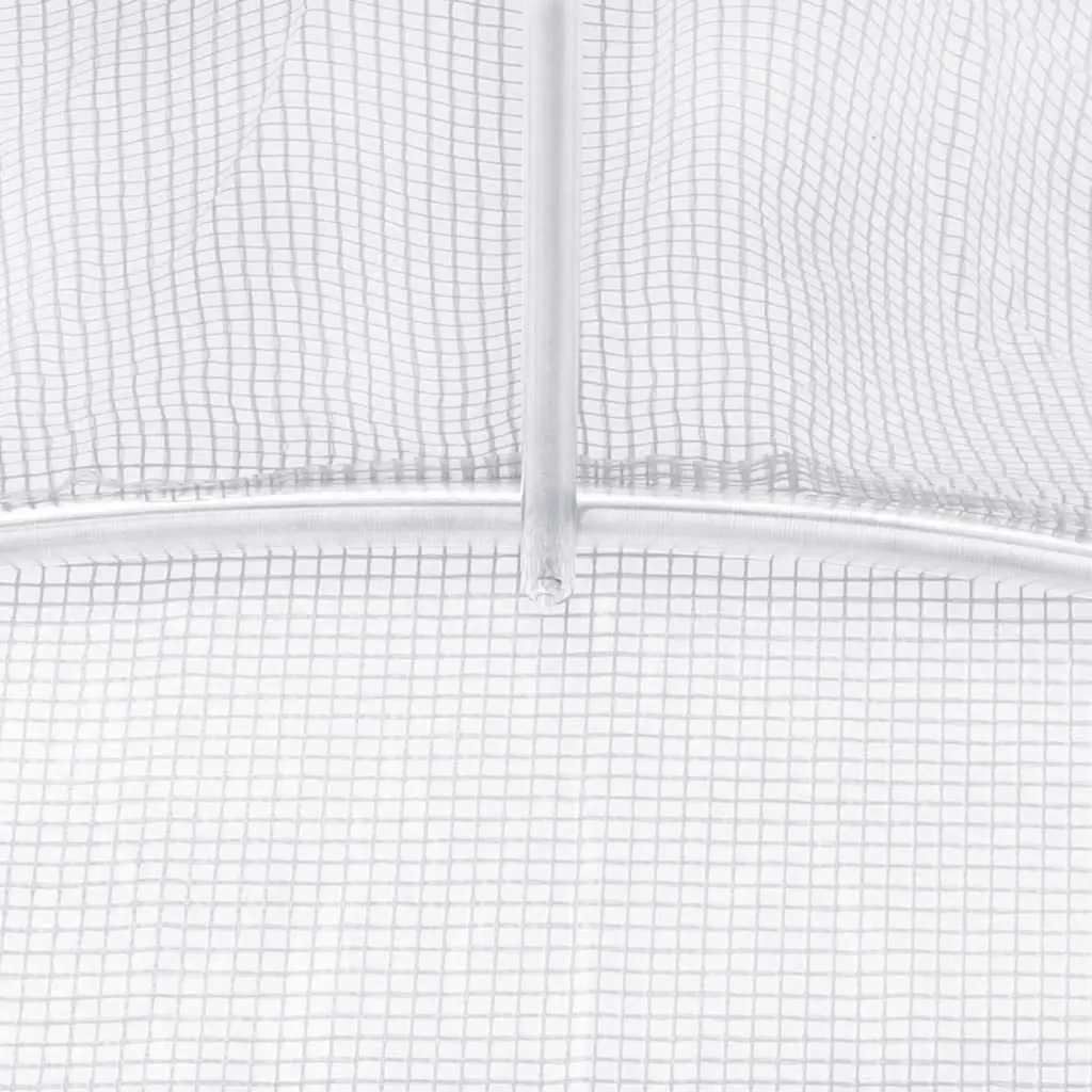 Greenhouse PE Mesh Fabric 900x300x200 cm White Galvanised Steel Frame 27 m²