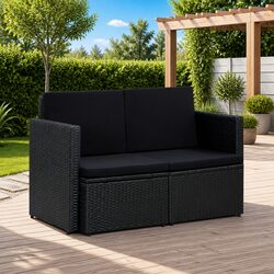 Your Outdoor Space Awaits: 2 Seater Black Sofa