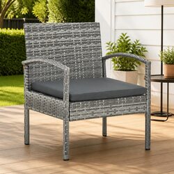 Friendly Grey Rattan Armchair for Outdoor Living