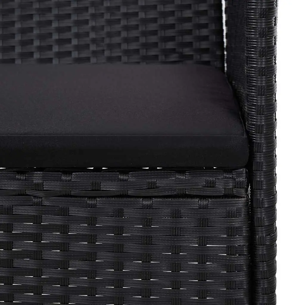 Black Rattan Outdoor Lounge Set with Cushions Weather Resistant 4 Piece for Garden Patio and Balcony
