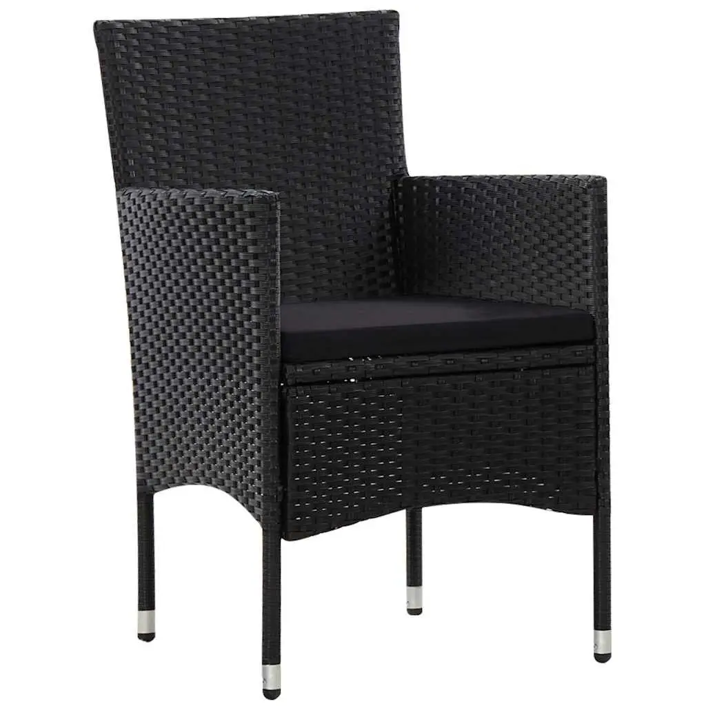 Black Rattan Outdoor Lounge Set with Cushions Weather Resistant 4 Piece for Garden Patio and Balcony