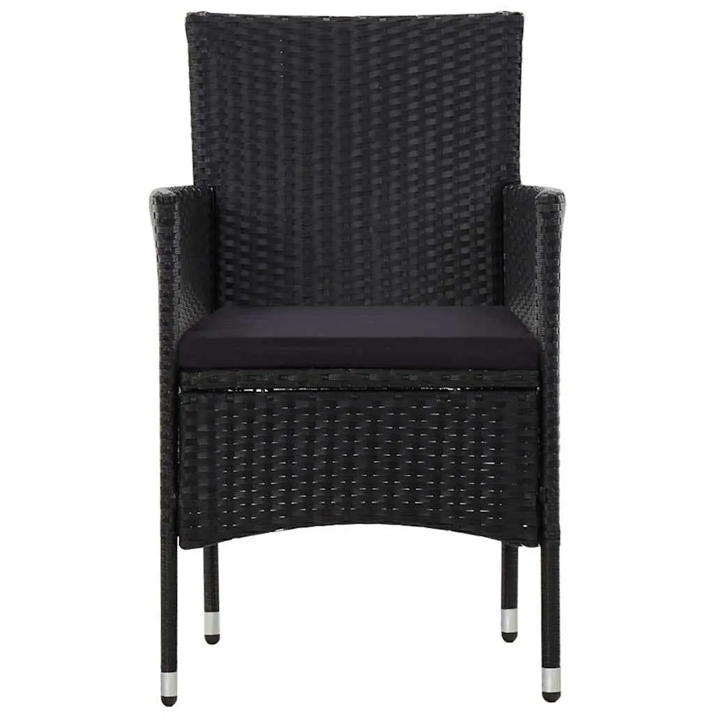Black Rattan Outdoor Lounge Set with Cushions Weather Resistant 4 Piece for Garden Patio and Balcony