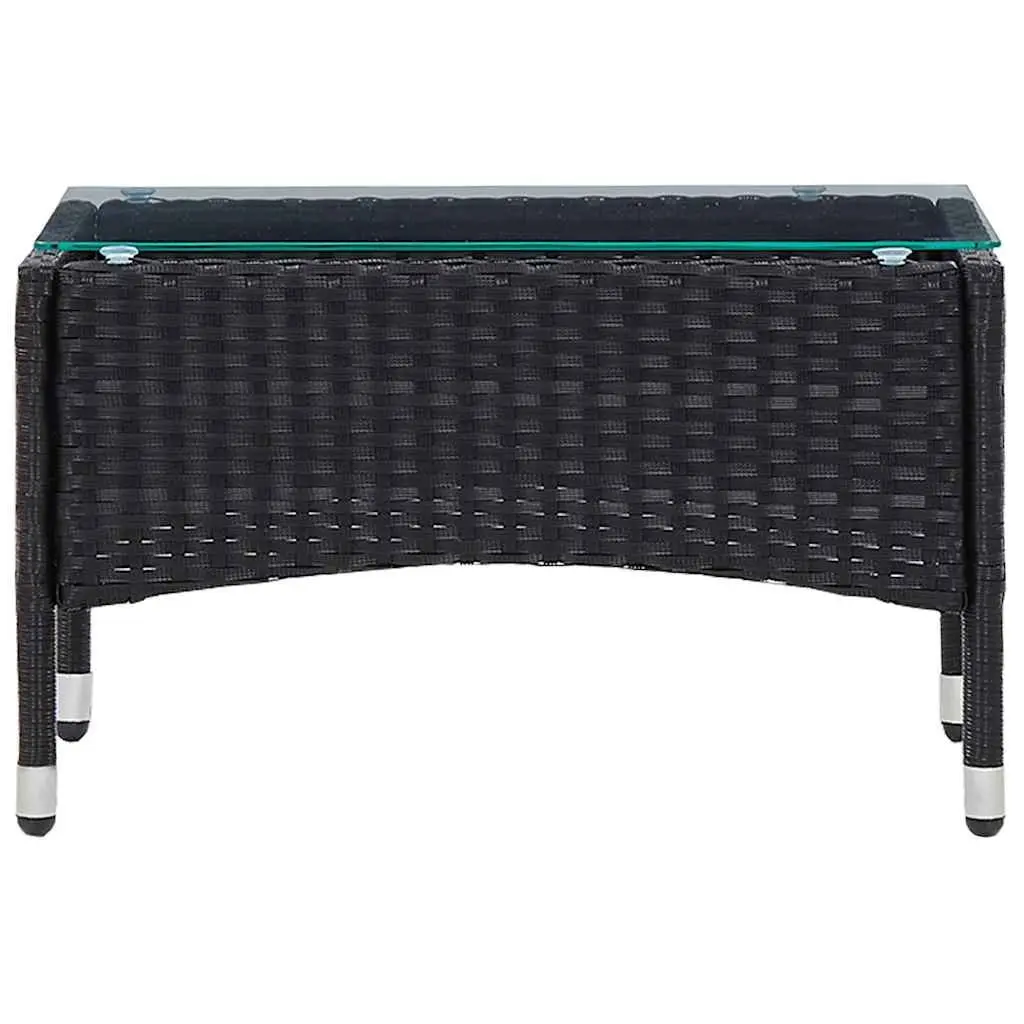 Black Rattan Outdoor Lounge Set with Cushions Weather Resistant 4 Piece for Garden Patio and Balcony