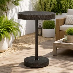 Your Perfect Outdoor Table: Brown Poly Rattan Design