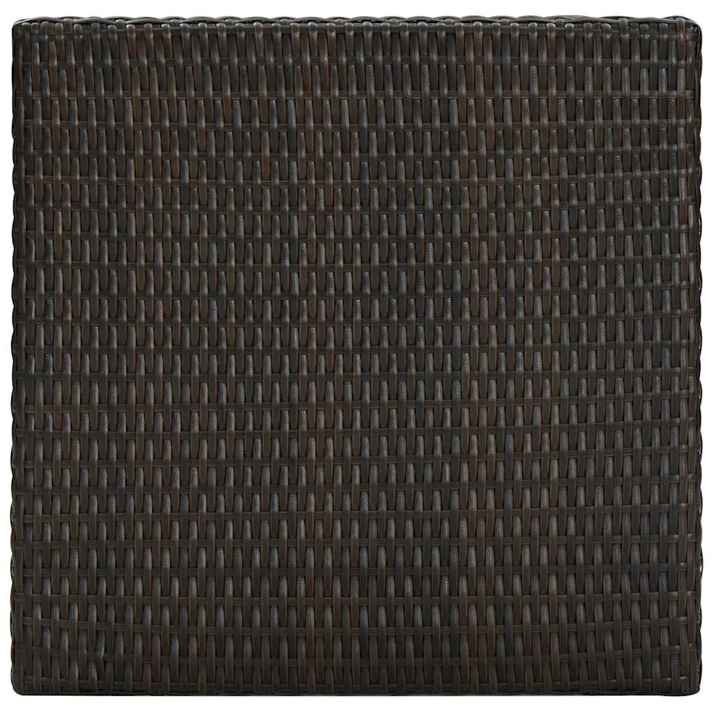 Outdoor Bar Table Brown Poly Rattan Steel Frame 60.5cm Garden Patio Furniture