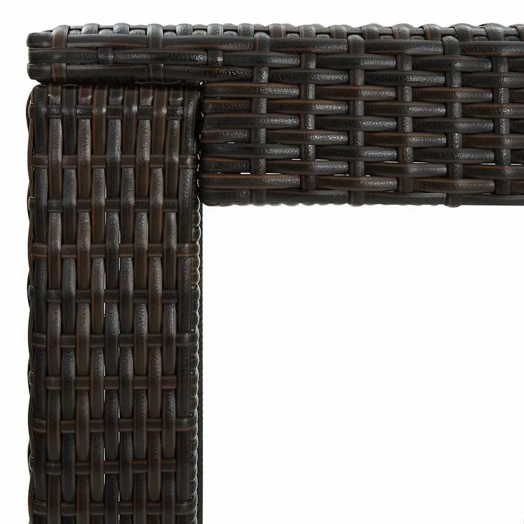 Outdoor Bar Table Brown Poly Rattan Steel Frame 60.5cm Garden Patio Furniture