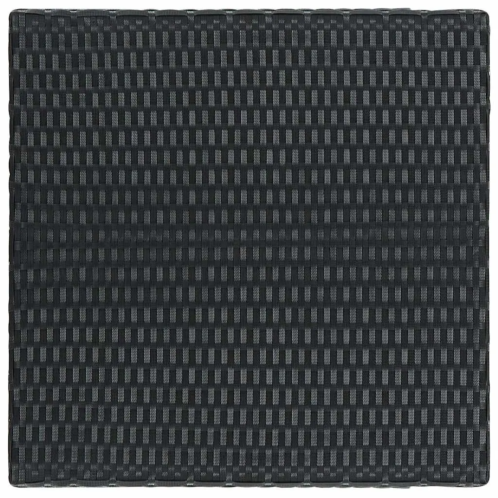 Bar Table Black Powder-coated Steel Frame PE Rattan 60.5x60.5x110.5cm Outdoor Garden Patio Furniture