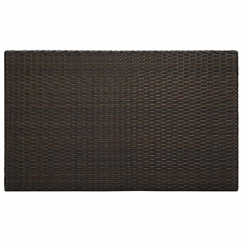 Outdoor Bar Table Brown Poly Rattan Garden Patio Furniture Backyard High Top