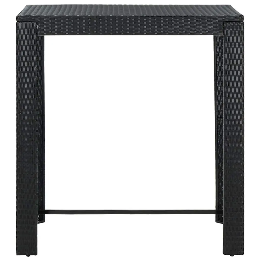 Bar Table Black PE Rattan Steel Frame High Top 100 x 60.5 x 110.5 cm