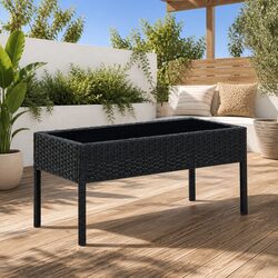 Chic Black Garden Table for Patio Dining 75x40x37cm