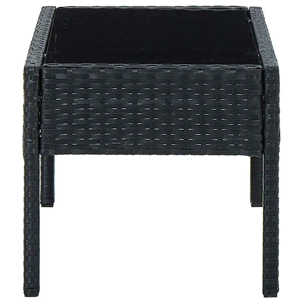Black Garden Table for Patio Dining 75x40x37cm