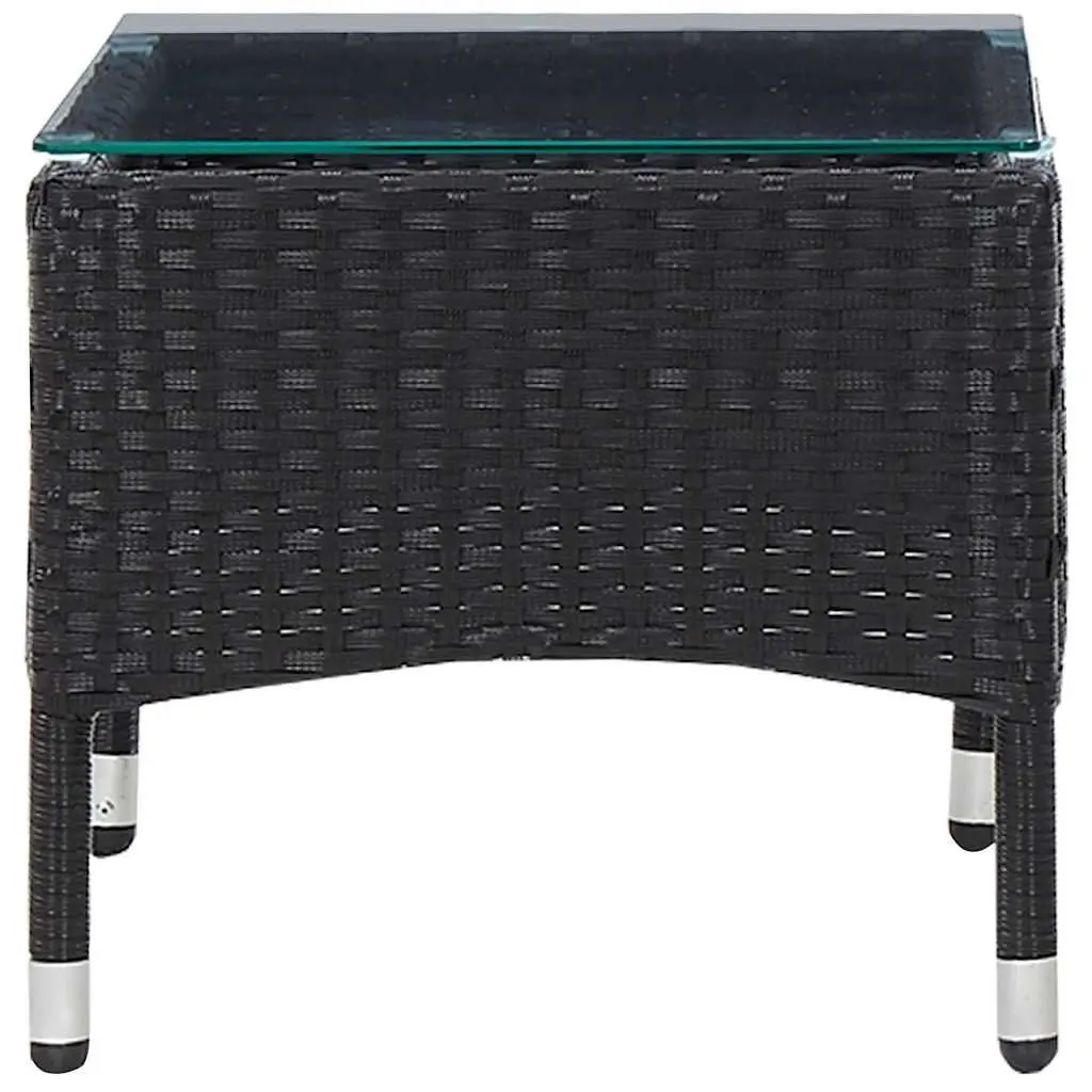 Black Rattan Coffee Table for Outdoor Spaces