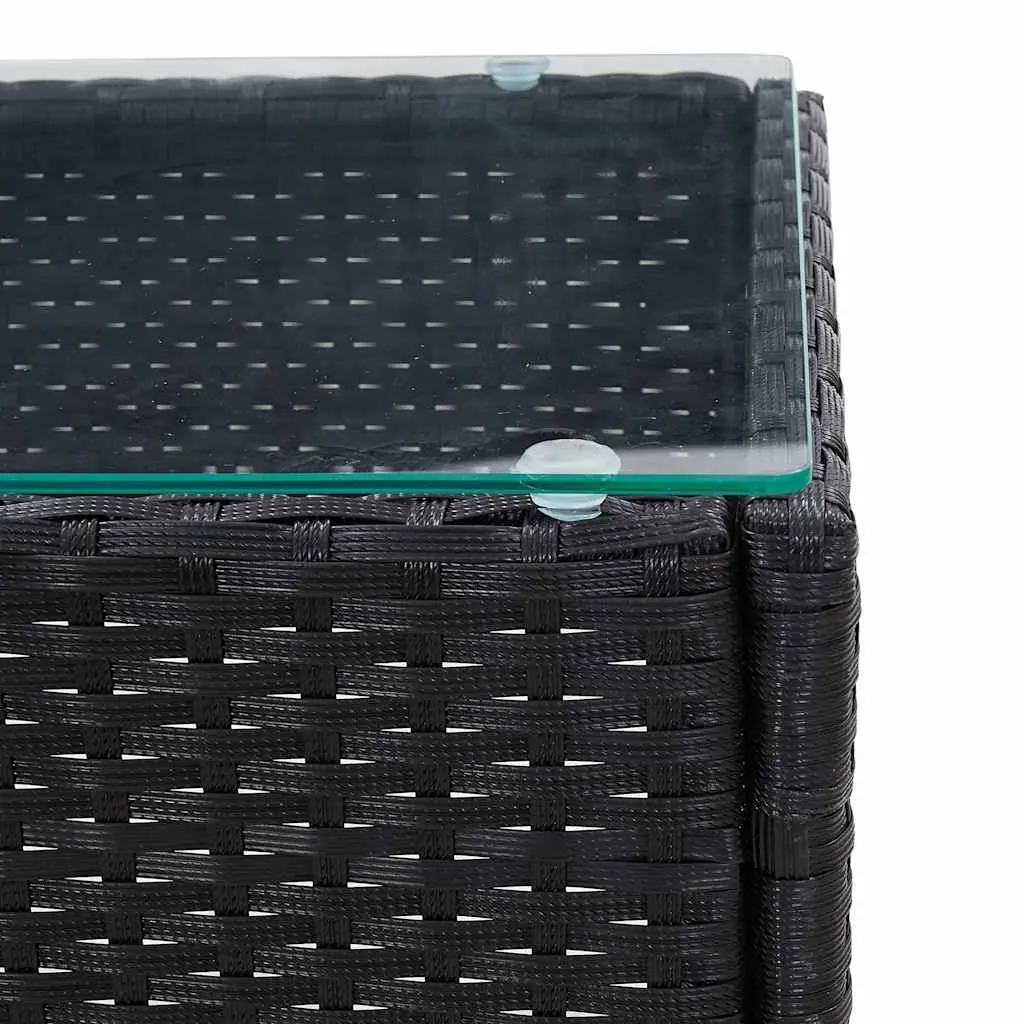 Black Rattan Coffee Table for Outdoor Spaces