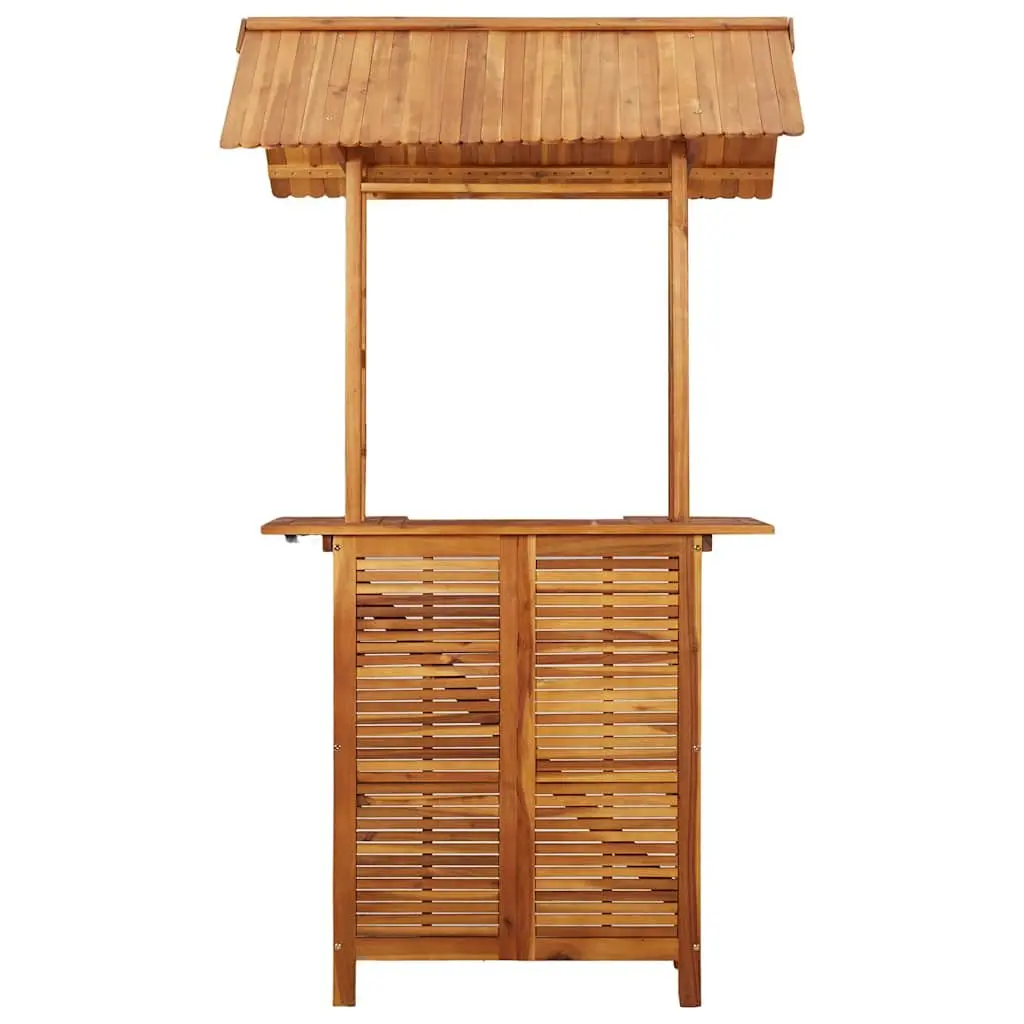 Outdoor Bar Table with Rooftop Brown 113 x 106 x 217 cm