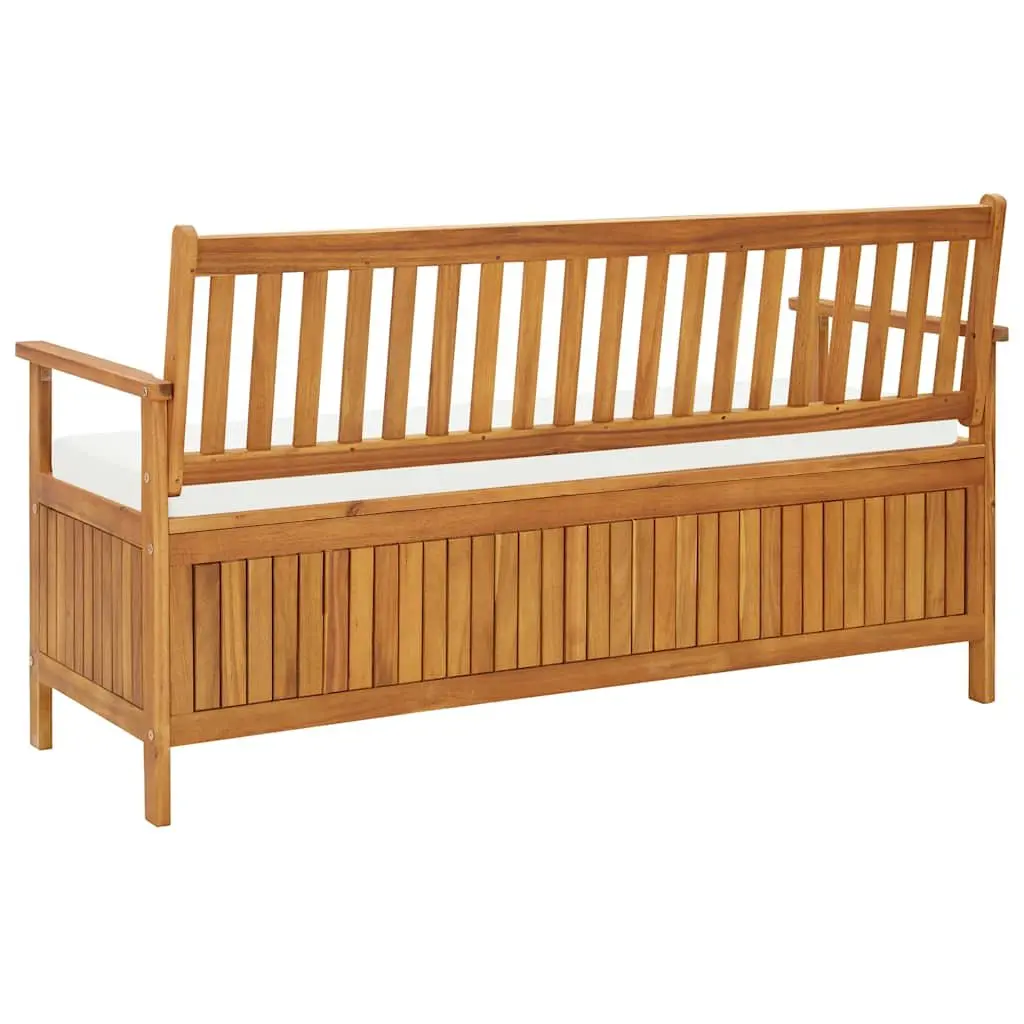 Acacia Wood Storage Bench with Cushion 148cm Outdoor Use Garden Patio Furniture