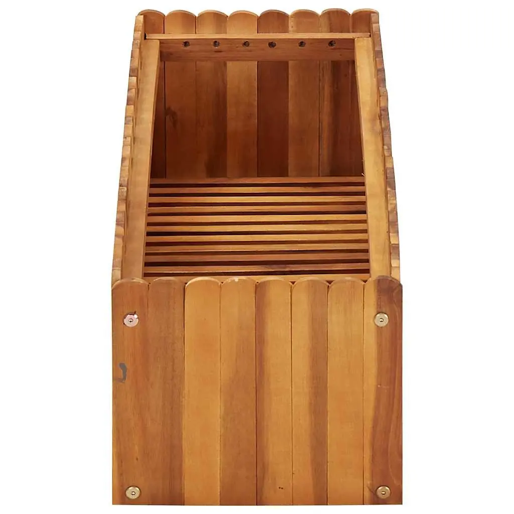 Garden Raised Bed Planter 100x30x25 cm Solid Wood Outdoor Flower Vegetable Box