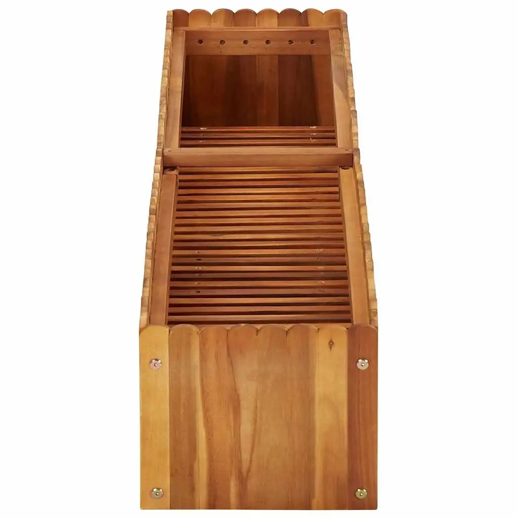 Raised Garden Bed Wooden Outdoor Planter Box 150x30x25 cm