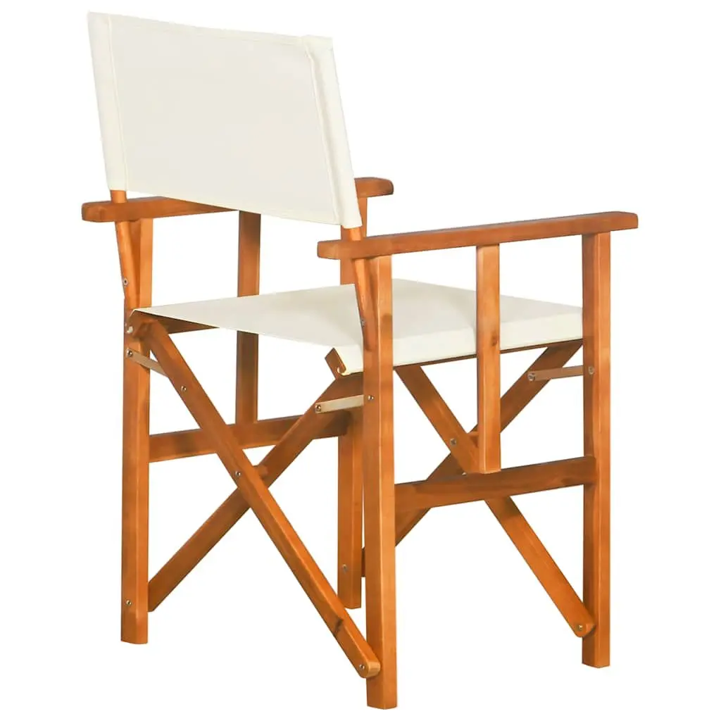 Outdoor Director's Chairs 2 pcs Folding Wooden Garden Seating Brown Camping