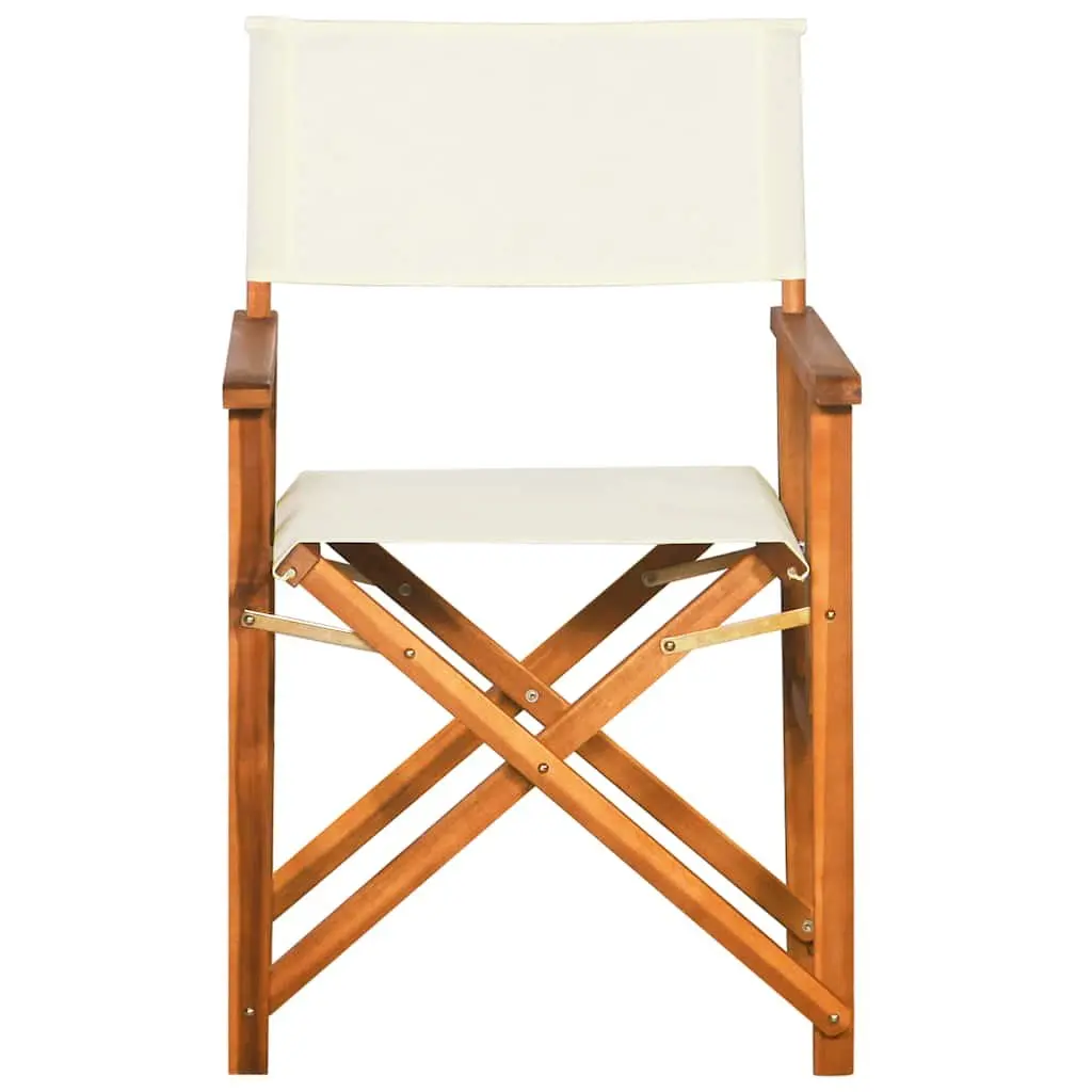 Outdoor Director's Chairs 2 pcs Folding Wooden Garden Seating Brown Camping