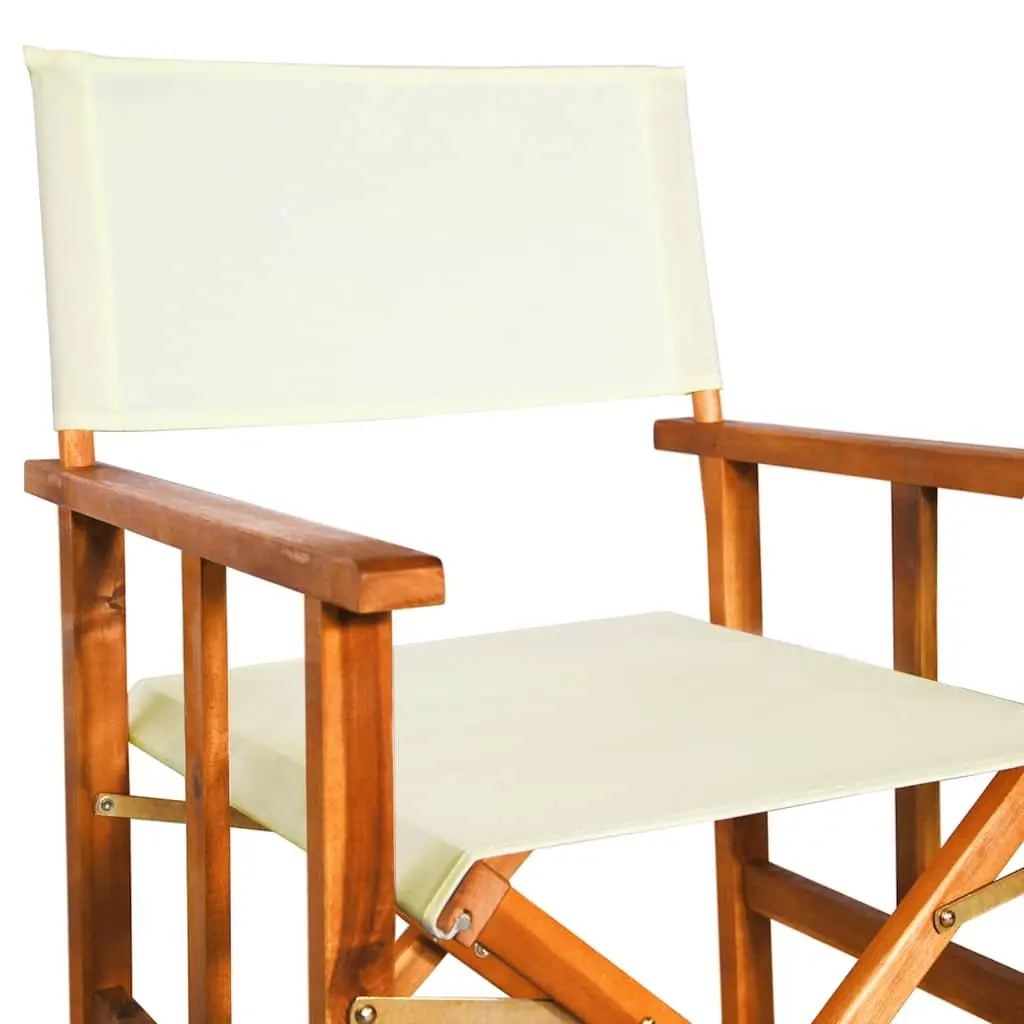 Outdoor Director's Chairs 2 pcs Folding Wooden Garden Seating Brown Camping