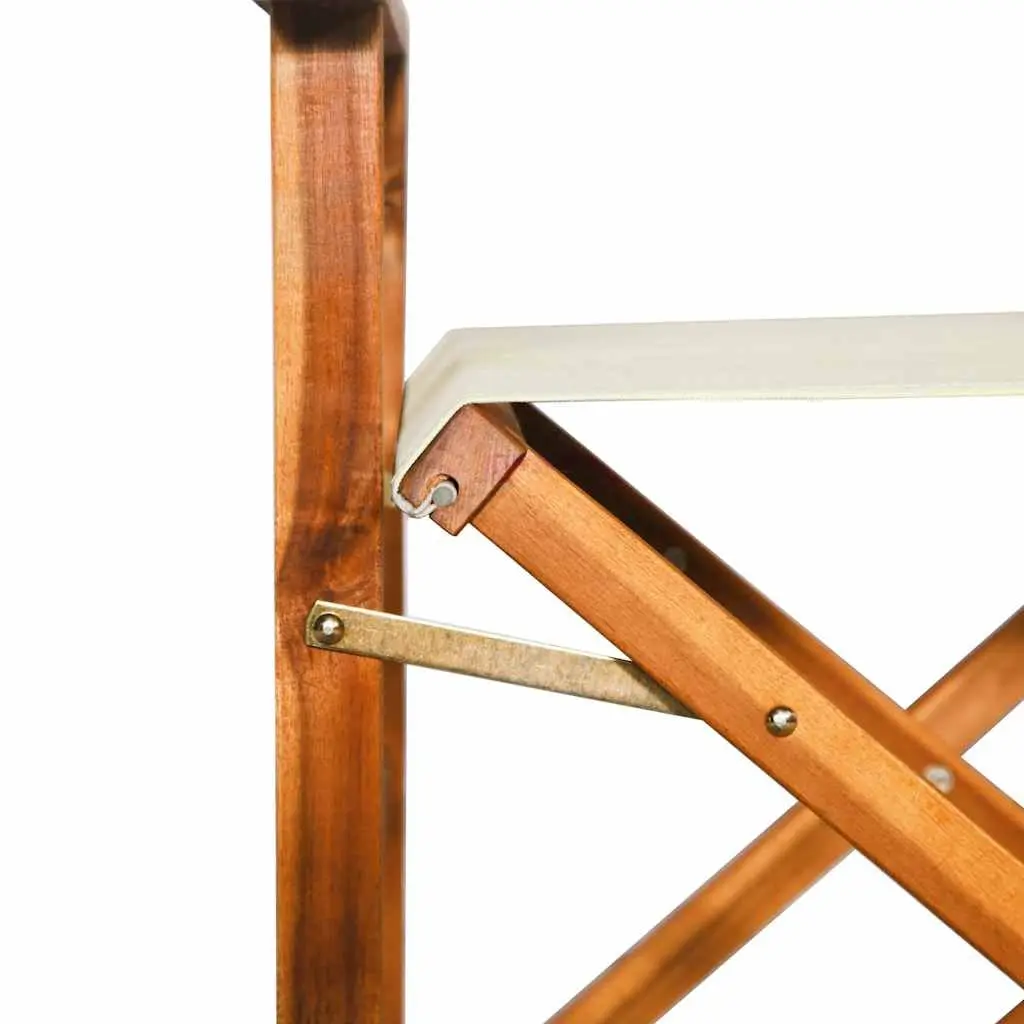Outdoor Director's Chairs 2 pcs Folding Wooden Garden Seating Brown Camping