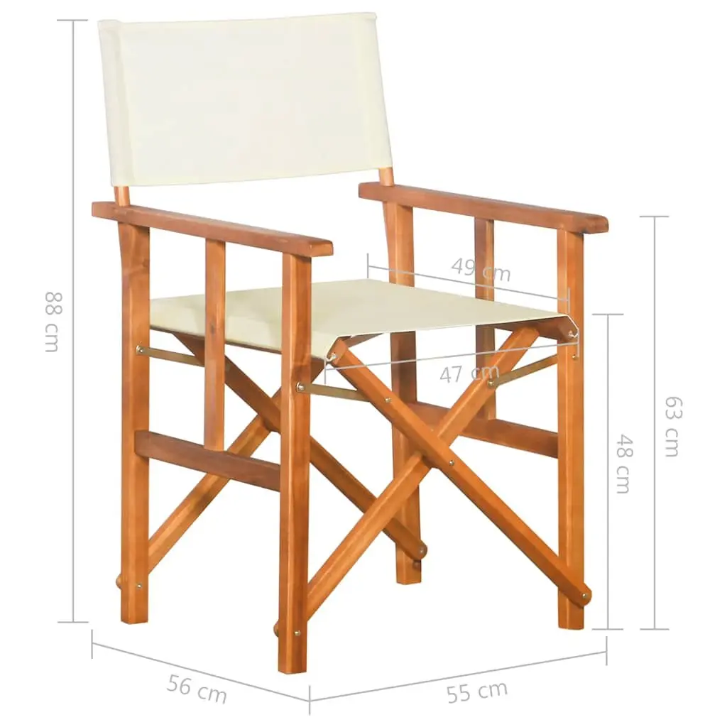 Outdoor Director's Chairs 2 pcs Folding Wooden Garden Seating Brown Camping